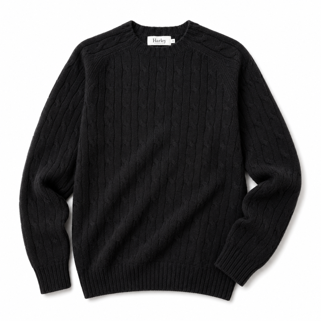 Black cable knit