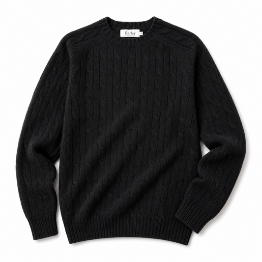 Black cable knit