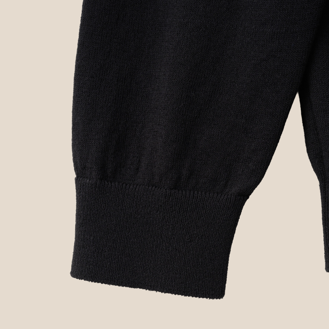 Mooncastle - Ice Cotton Mock Neck, Long Sleeve - Black