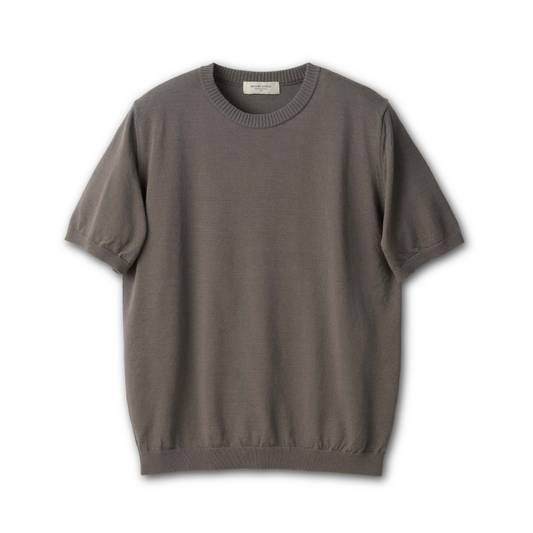 Mooncastle Ice Cotton Crewneck T-shirt with short sleeves in charcoal, soft ice cotton fabric and classic fit, front view.