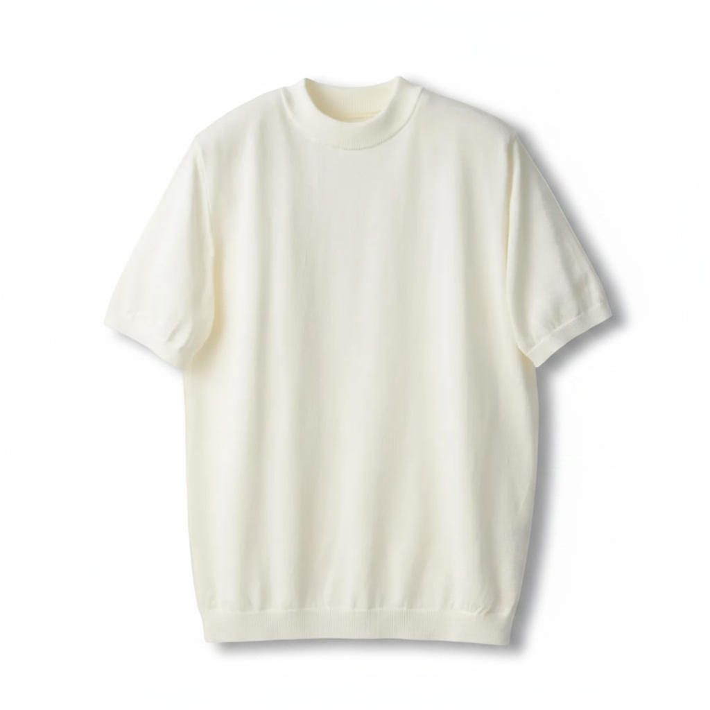 White t-shirt on a beige background
