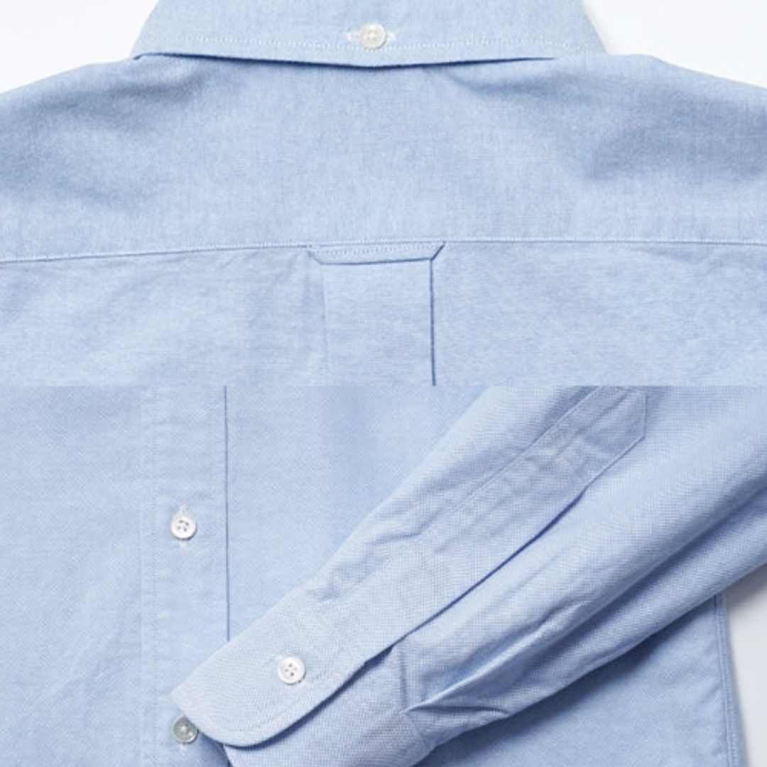 Kamakura Vintage IVY Blue Button Down Oxford shirt with classic collar and button cuffs, casual and stylish for everyday wear.