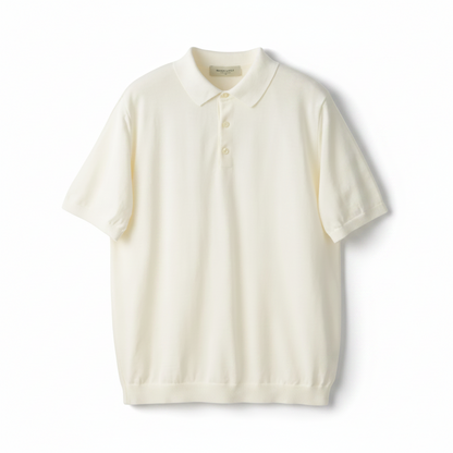 White polo shirt on a beige background