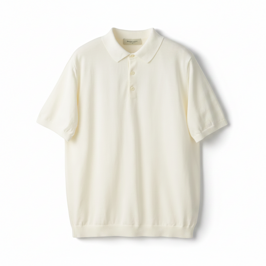 White polo shirt on a beige background