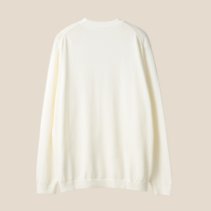 Mooncastle - Ice Cotton Mock Neck, Long Sleeve - Off White