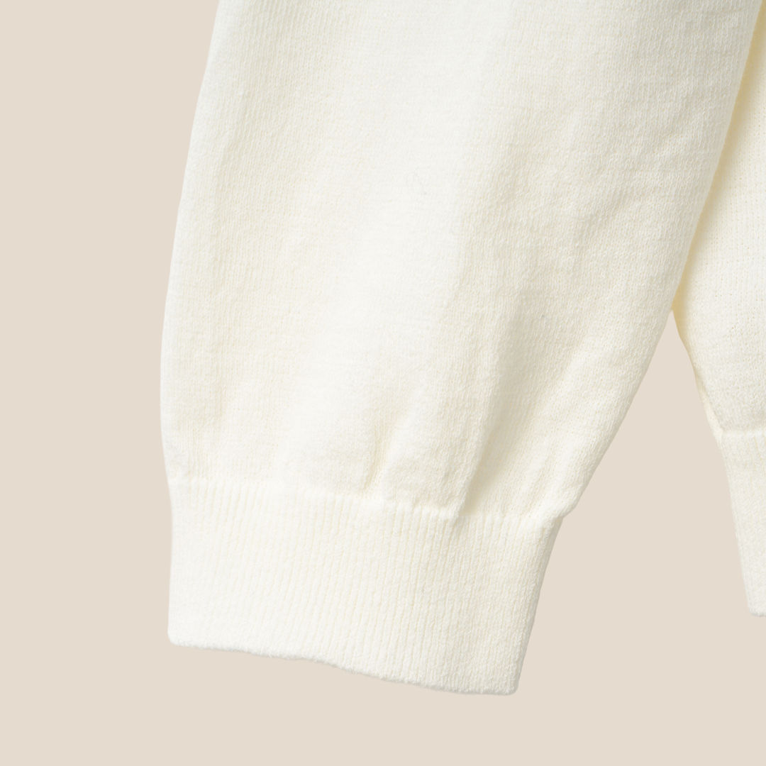 Mooncastle - Ice Cotton Mock Neck, Long Sleeve - Off White