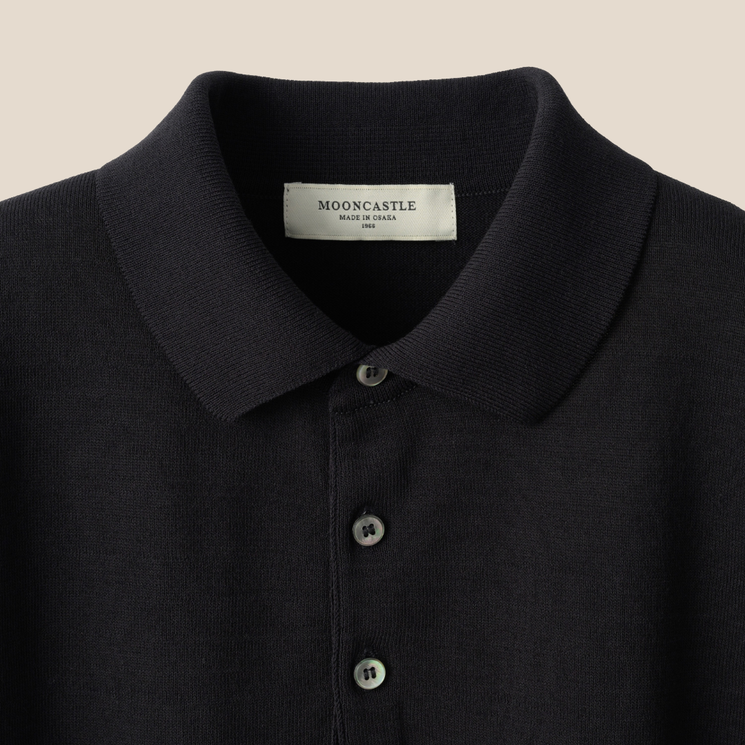 Mooncastle - Ice Cotton Polo, Short Sleeve - Black