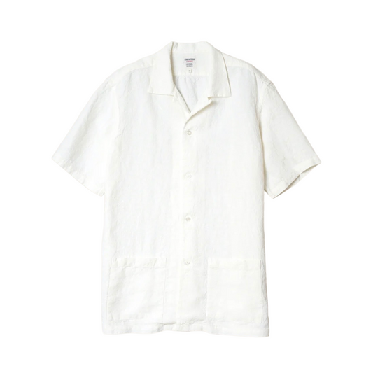 Kamakura Shonan Beach Shirt - White Extra Heavy Linen