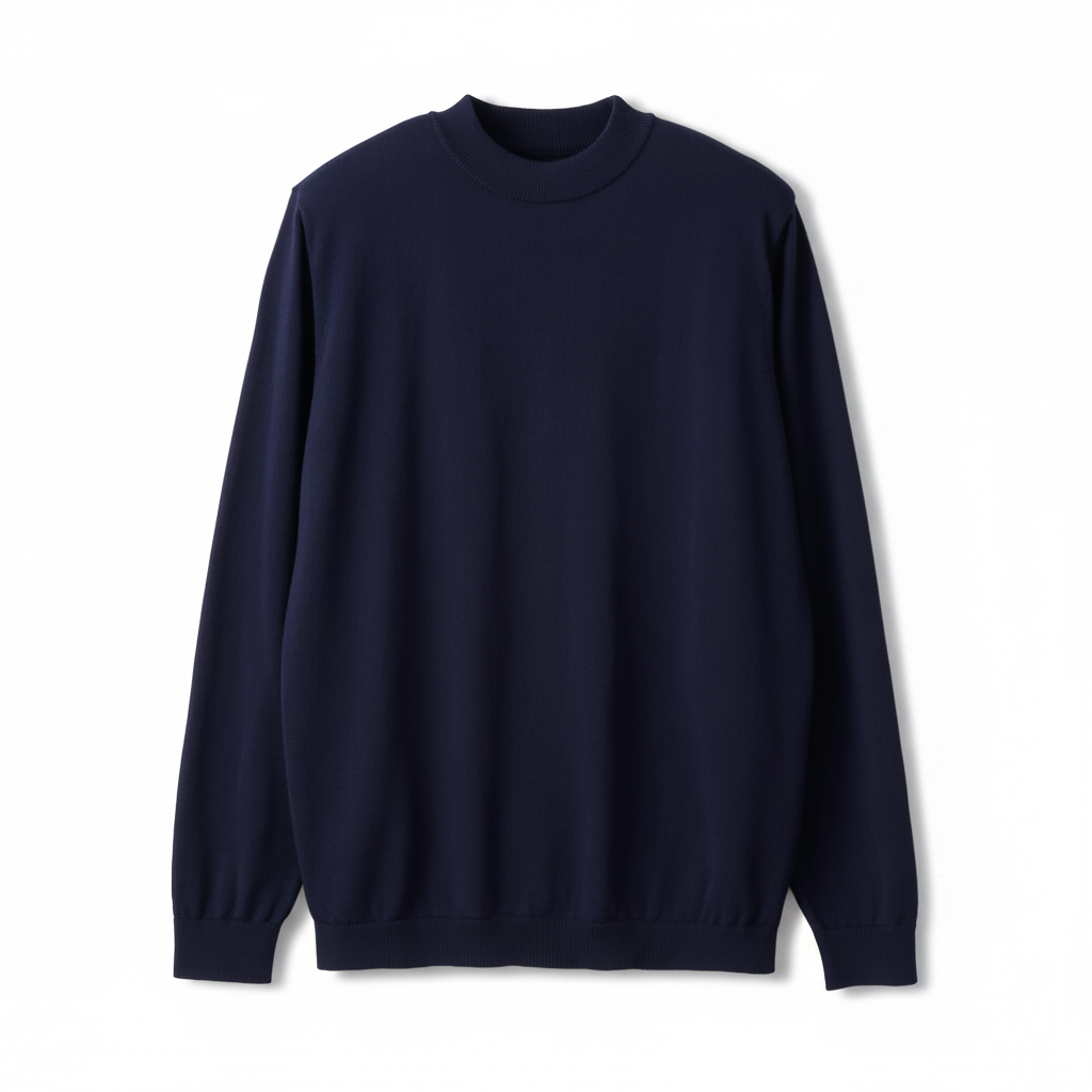 Navy blue sweater on a beige background