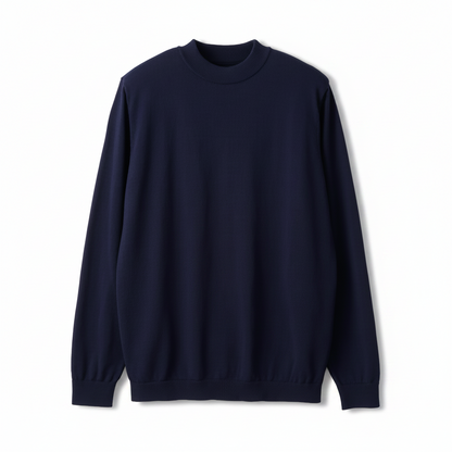 Navy blue sweater on a beige background