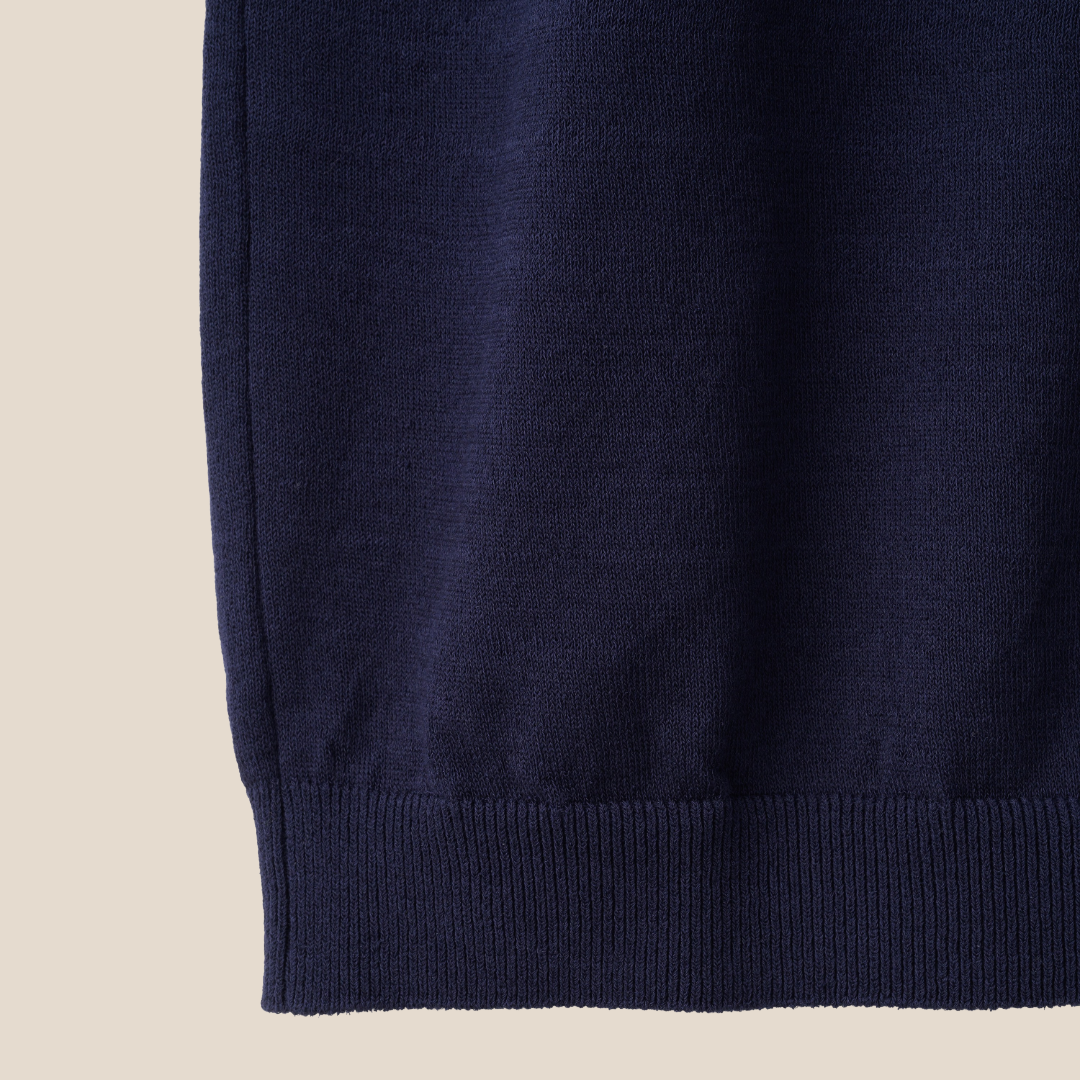 Mooncastle - Ice Cotton Crewneck, Short Sleeve - Navy