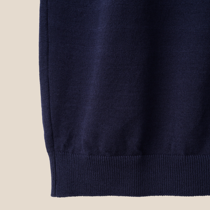 Mooncastle - Ice Cotton Crewneck, Short Sleeve - Navy