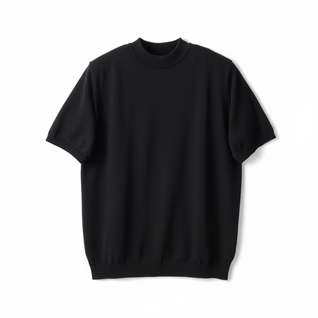 Black t-shirt on a beige background