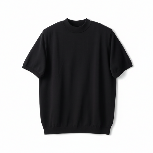 Black t-shirt on a beige background