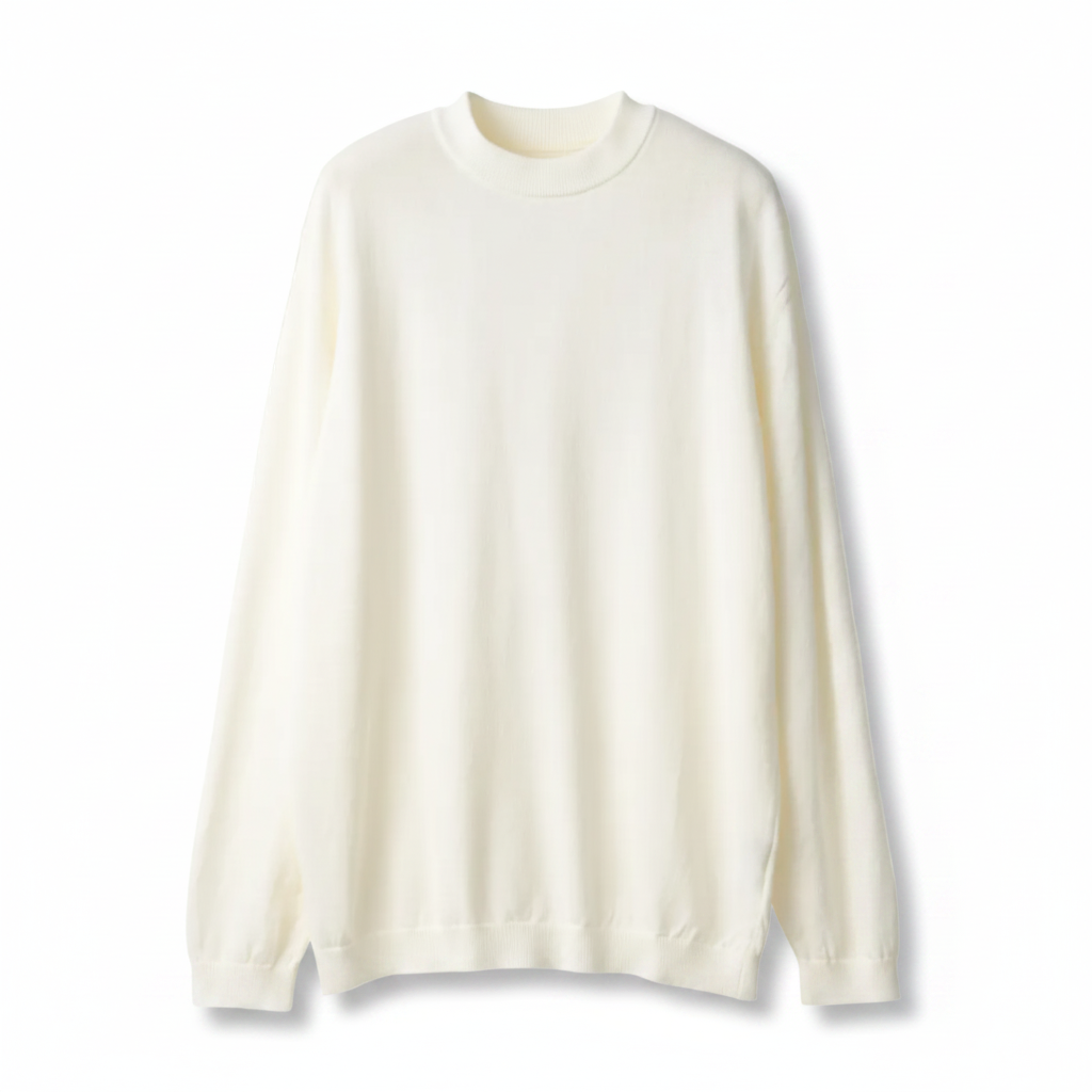 White sweater on a beige background