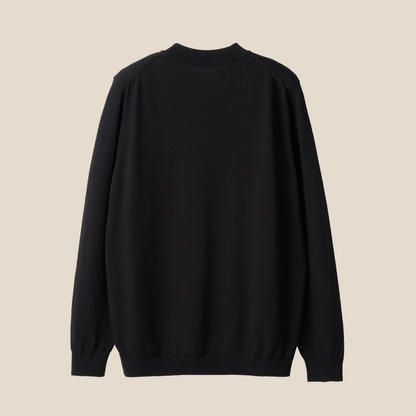 Mooncastle - Ice Cotton Mock Neck, Long Sleeve - Black