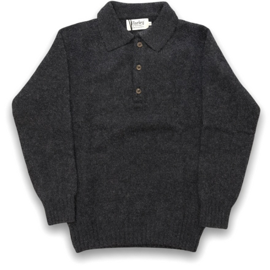 Harley of Scotland - Polo Sweater - Charcoal