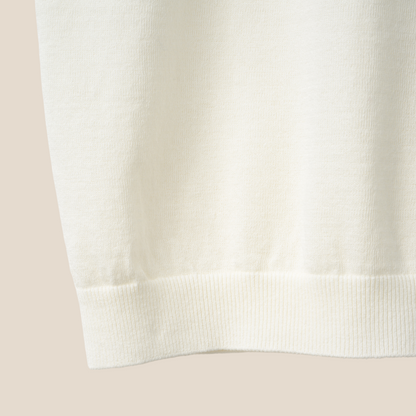 Mooncastle - Ice Cotton Mock Neck, Long Sleeve - Off White