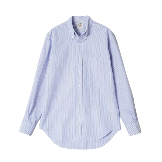 Light blue striped shirt on a white background