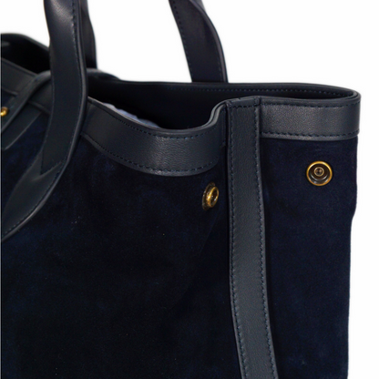 Adam’s Peach navy suede tote bag, stylish accessories with a spacious design, perfect for everyday use.