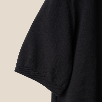 Mooncastle - Ice Cotton Polo, Short Sleeve - Black