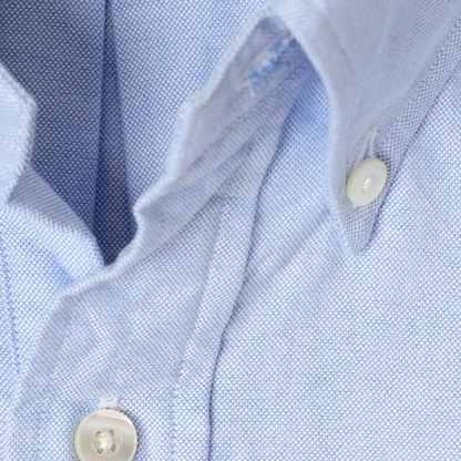 Kamakura short sleeve pop-over shirt in blue fabric, featuring a casual fit and clean design, perfect for everyday wear.