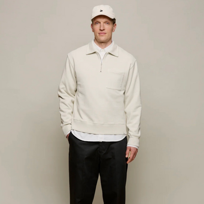 Merz b. Schwanen - Zip Collar Sweatshirt Ecru